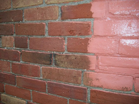 Paint removal from exterior brick